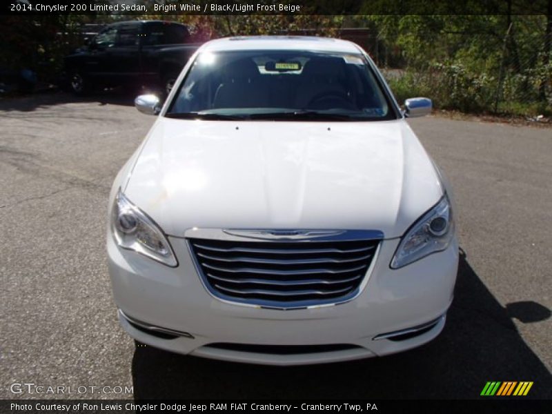 Bright White / Black/Light Frost Beige 2014 Chrysler 200 Limited Sedan
