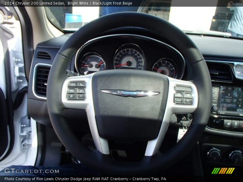 Bright White / Black/Light Frost Beige 2014 Chrysler 200 Limited Sedan