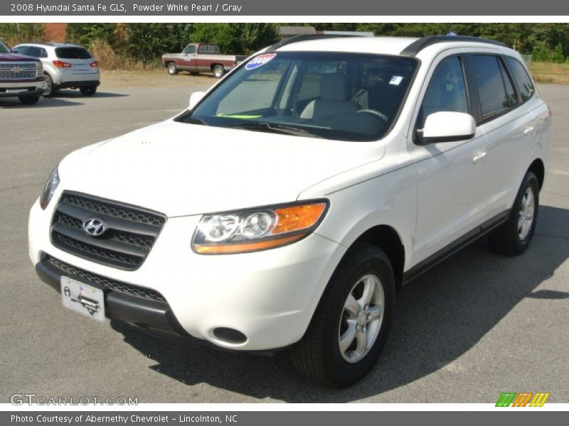 Powder White Pearl / Gray 2008 Hyundai Santa Fe GLS