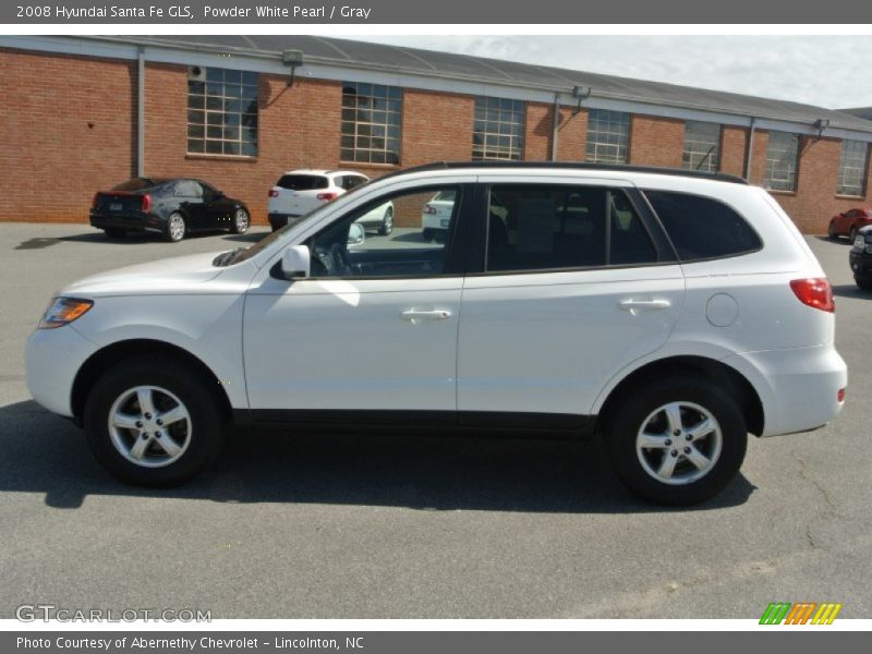 Powder White Pearl / Gray 2008 Hyundai Santa Fe GLS