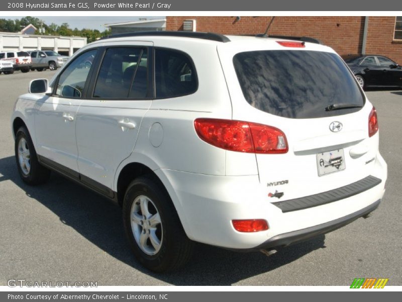 Powder White Pearl / Gray 2008 Hyundai Santa Fe GLS