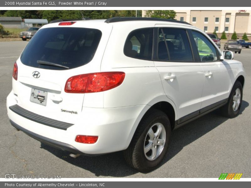 Powder White Pearl / Gray 2008 Hyundai Santa Fe GLS