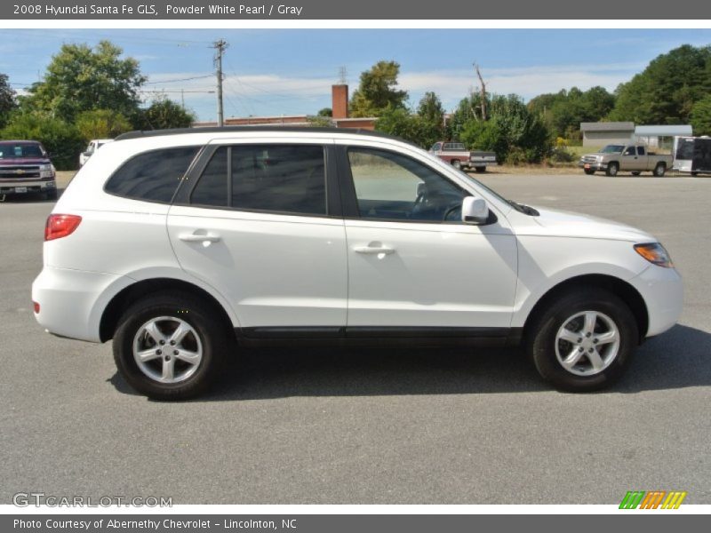 Powder White Pearl / Gray 2008 Hyundai Santa Fe GLS