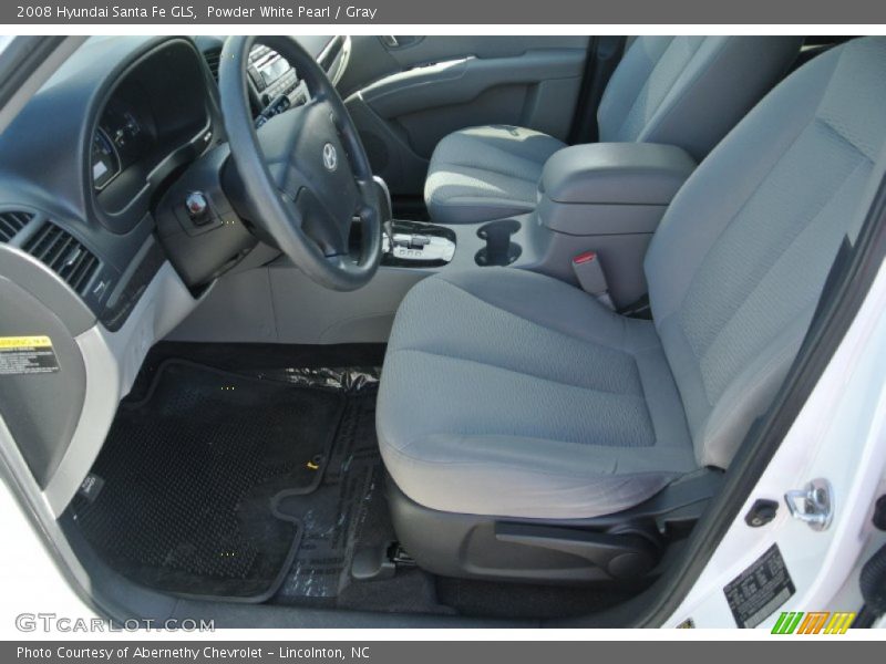 Powder White Pearl / Gray 2008 Hyundai Santa Fe GLS