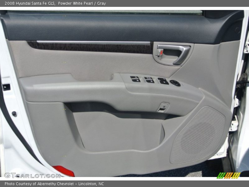 Powder White Pearl / Gray 2008 Hyundai Santa Fe GLS