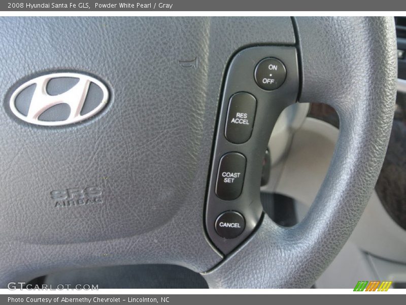 Powder White Pearl / Gray 2008 Hyundai Santa Fe GLS