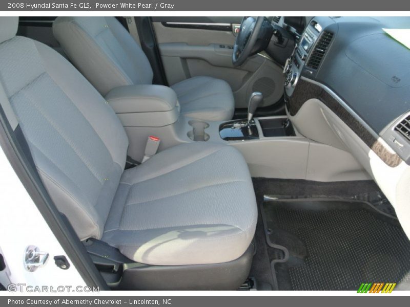 Powder White Pearl / Gray 2008 Hyundai Santa Fe GLS