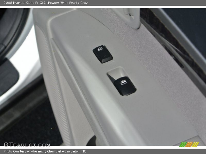 Powder White Pearl / Gray 2008 Hyundai Santa Fe GLS