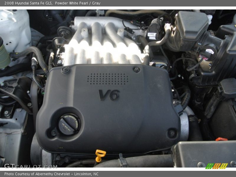 Powder White Pearl / Gray 2008 Hyundai Santa Fe GLS