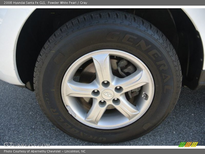 Powder White Pearl / Gray 2008 Hyundai Santa Fe GLS