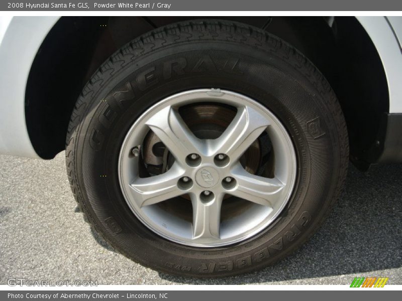 Powder White Pearl / Gray 2008 Hyundai Santa Fe GLS