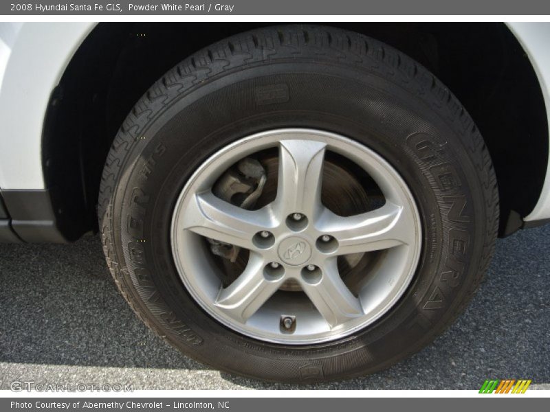 Powder White Pearl / Gray 2008 Hyundai Santa Fe GLS