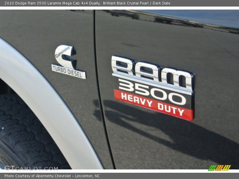 Brilliant Black Crystal Pearl / Dark Slate 2010 Dodge Ram 3500 Laramie Mega Cab 4x4 Dually