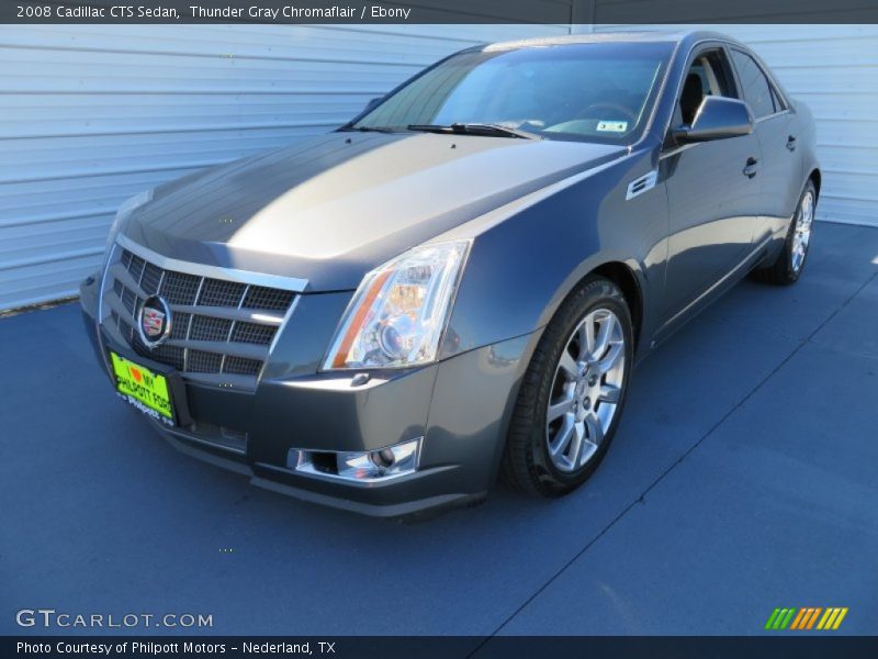 Thunder Gray Chromaflair / Ebony 2008 Cadillac CTS Sedan