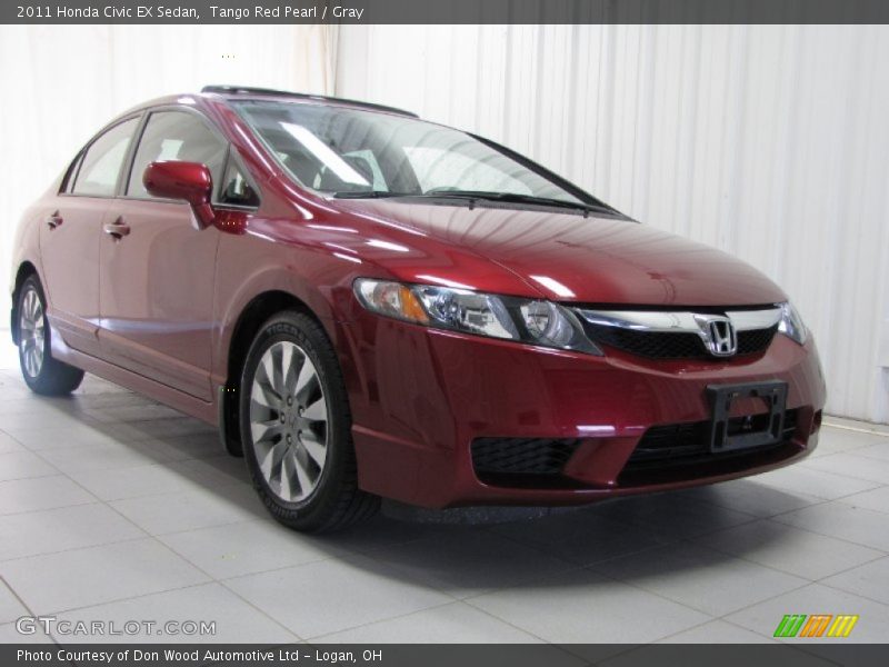 Tango Red Pearl / Gray 2011 Honda Civic EX Sedan