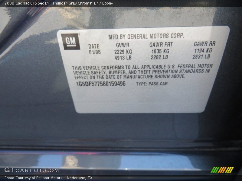 Thunder Gray Chromaflair / Ebony 2008 Cadillac CTS Sedan