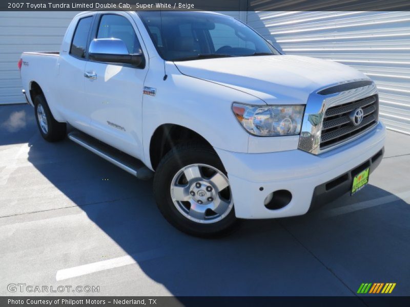Super White / Beige 2007 Toyota Tundra Limited Double Cab