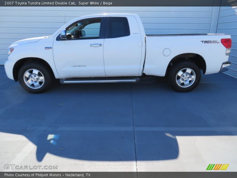 Super White / Beige 2007 Toyota Tundra Limited Double Cab
