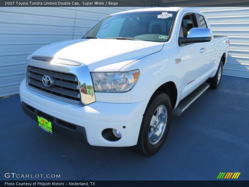 Super White / Beige 2007 Toyota Tundra Limited Double Cab