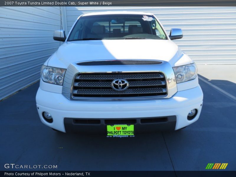 Super White / Beige 2007 Toyota Tundra Limited Double Cab