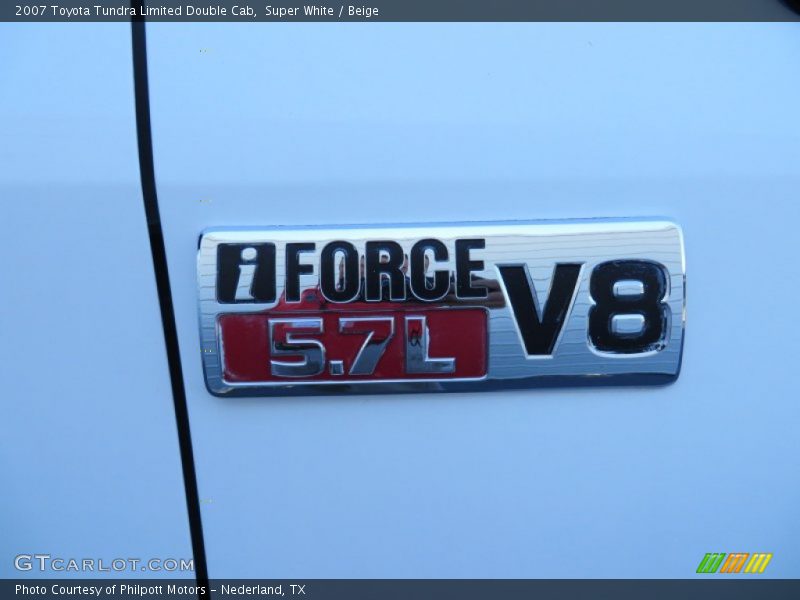 Super White / Beige 2007 Toyota Tundra Limited Double Cab