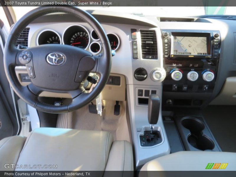 Super White / Beige 2007 Toyota Tundra Limited Double Cab