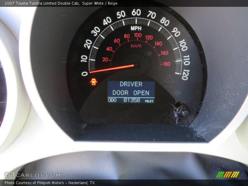 Super White / Beige 2007 Toyota Tundra Limited Double Cab