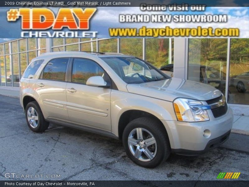 Gold Mist Metallic / Light Cashmere 2009 Chevrolet Equinox LT AWD