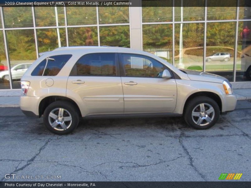 Gold Mist Metallic / Light Cashmere 2009 Chevrolet Equinox LT AWD