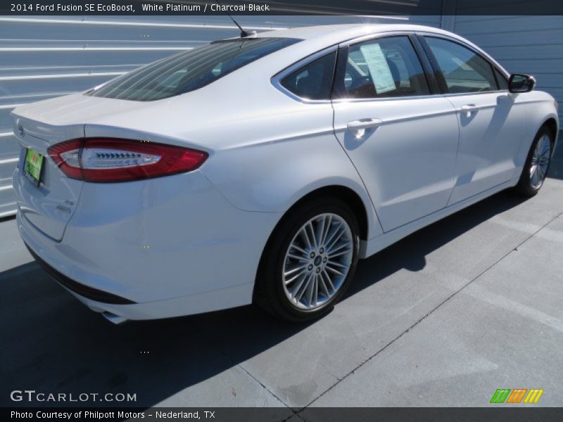 White Platinum / Charcoal Black 2014 Ford Fusion SE EcoBoost