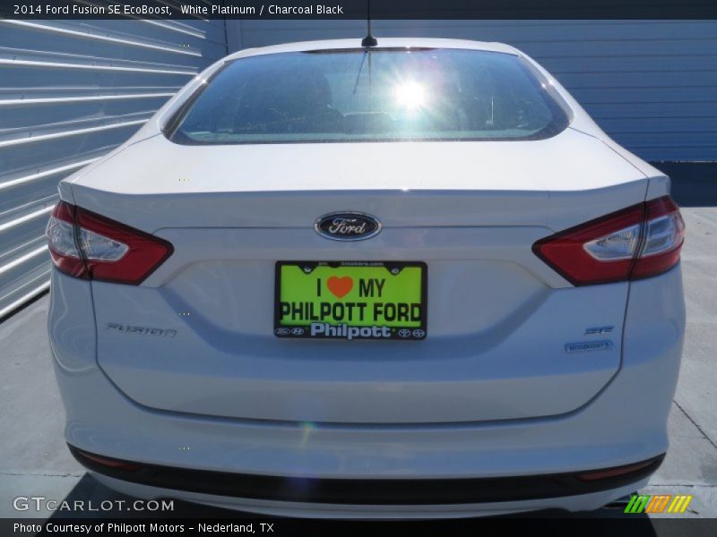 White Platinum / Charcoal Black 2014 Ford Fusion SE EcoBoost