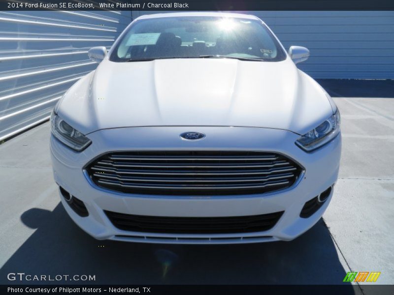 White Platinum / Charcoal Black 2014 Ford Fusion SE EcoBoost