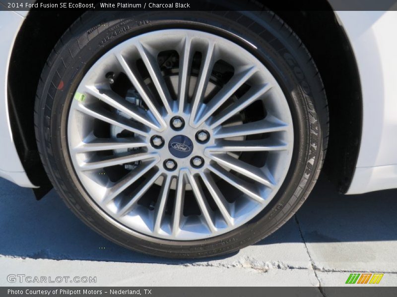 White Platinum / Charcoal Black 2014 Ford Fusion SE EcoBoost