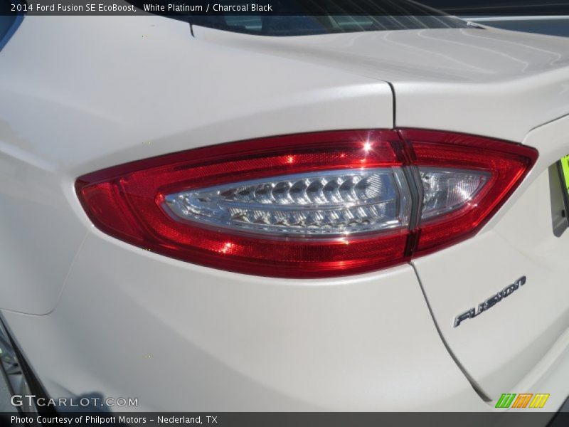 White Platinum / Charcoal Black 2014 Ford Fusion SE EcoBoost