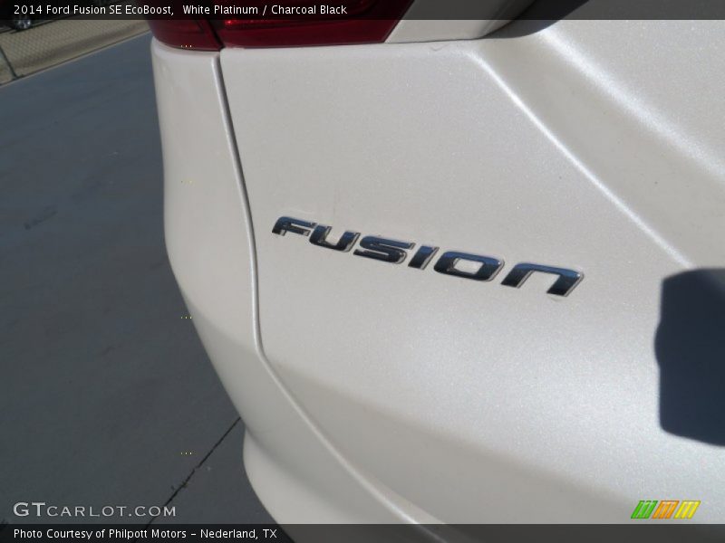 White Platinum / Charcoal Black 2014 Ford Fusion SE EcoBoost