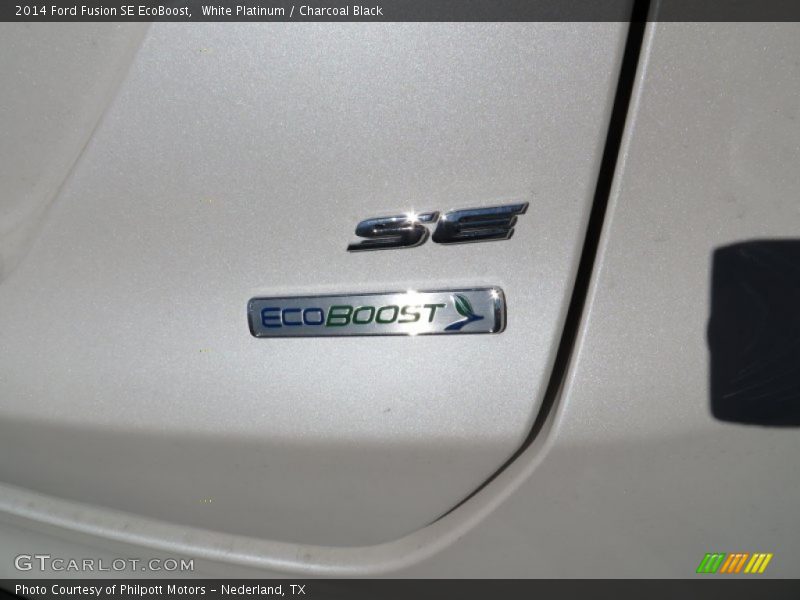White Platinum / Charcoal Black 2014 Ford Fusion SE EcoBoost