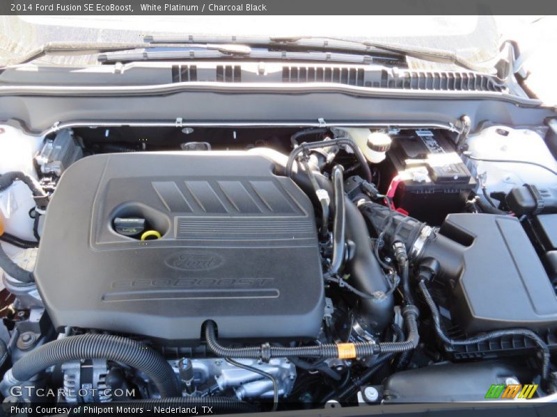 White Platinum / Charcoal Black 2014 Ford Fusion SE EcoBoost