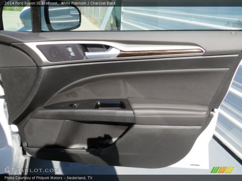 White Platinum / Charcoal Black 2014 Ford Fusion SE EcoBoost