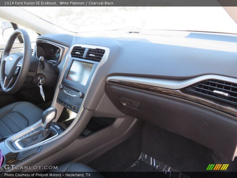 White Platinum / Charcoal Black 2014 Ford Fusion SE EcoBoost