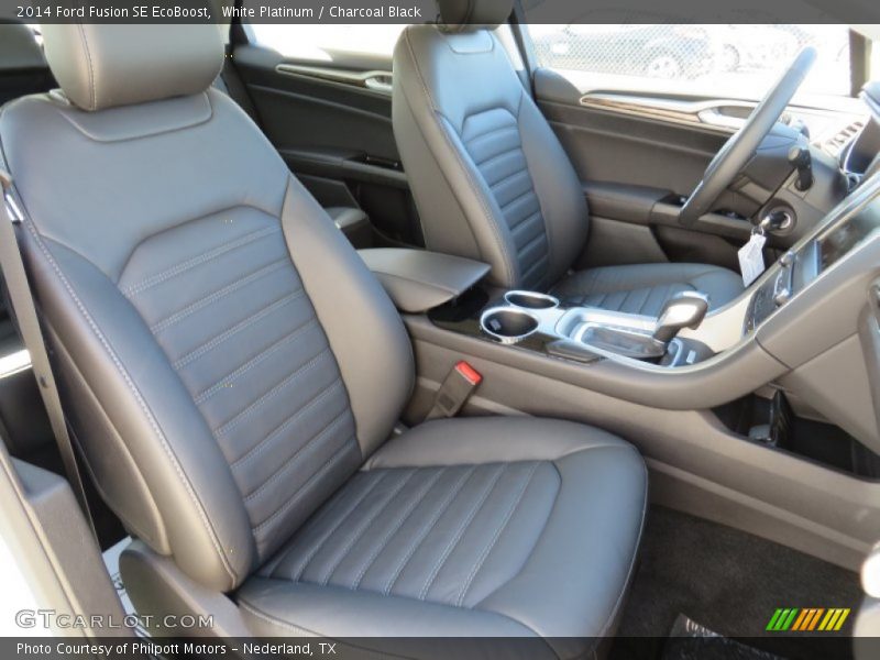 White Platinum / Charcoal Black 2014 Ford Fusion SE EcoBoost