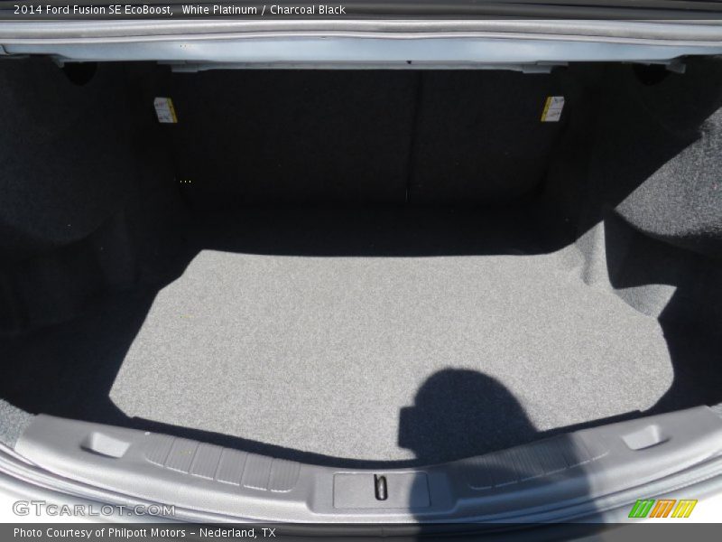 White Platinum / Charcoal Black 2014 Ford Fusion SE EcoBoost
