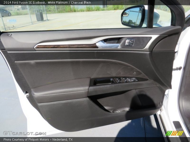 White Platinum / Charcoal Black 2014 Ford Fusion SE EcoBoost