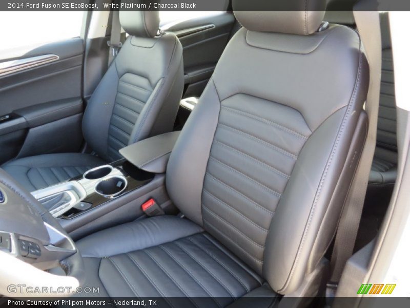 White Platinum / Charcoal Black 2014 Ford Fusion SE EcoBoost