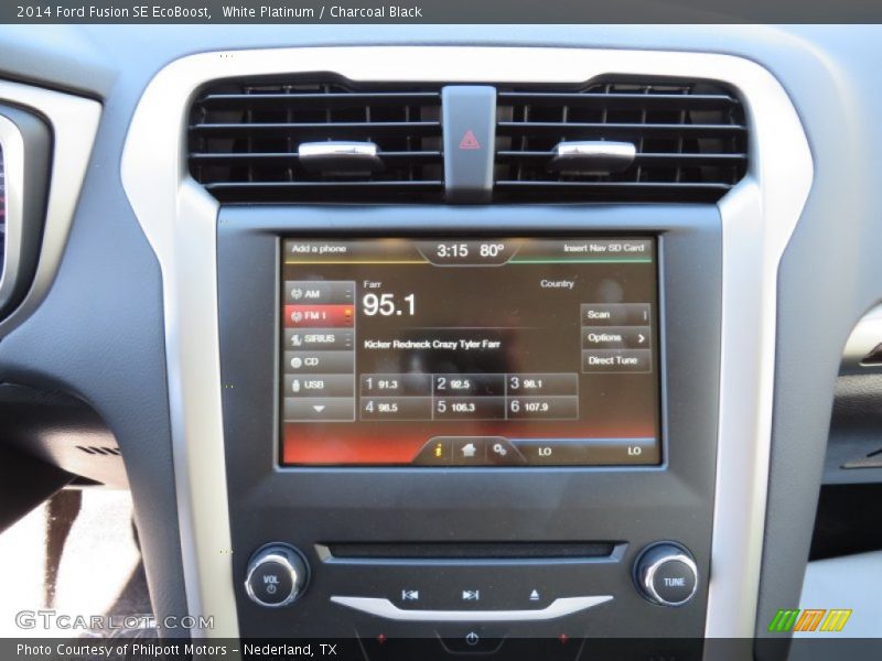 White Platinum / Charcoal Black 2014 Ford Fusion SE EcoBoost