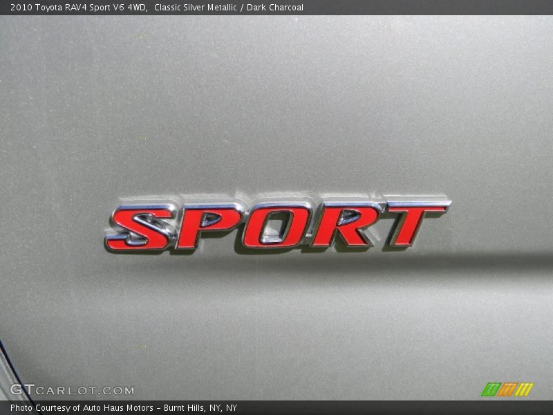 Classic Silver Metallic / Dark Charcoal 2010 Toyota RAV4 Sport V6 4WD