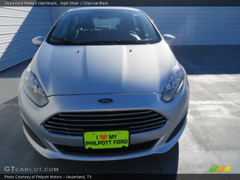 Ingot Silver / Charcoal Black 2014 Ford Fiesta S Hatchback