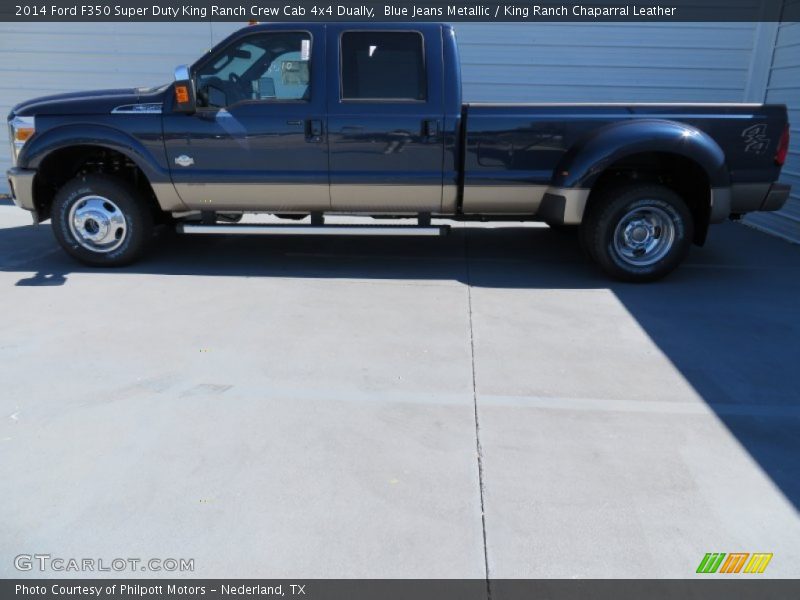 Blue Jeans Metallic / King Ranch Chaparral Leather 2014 Ford F350 Super Duty King Ranch Crew Cab 4x4 Dually