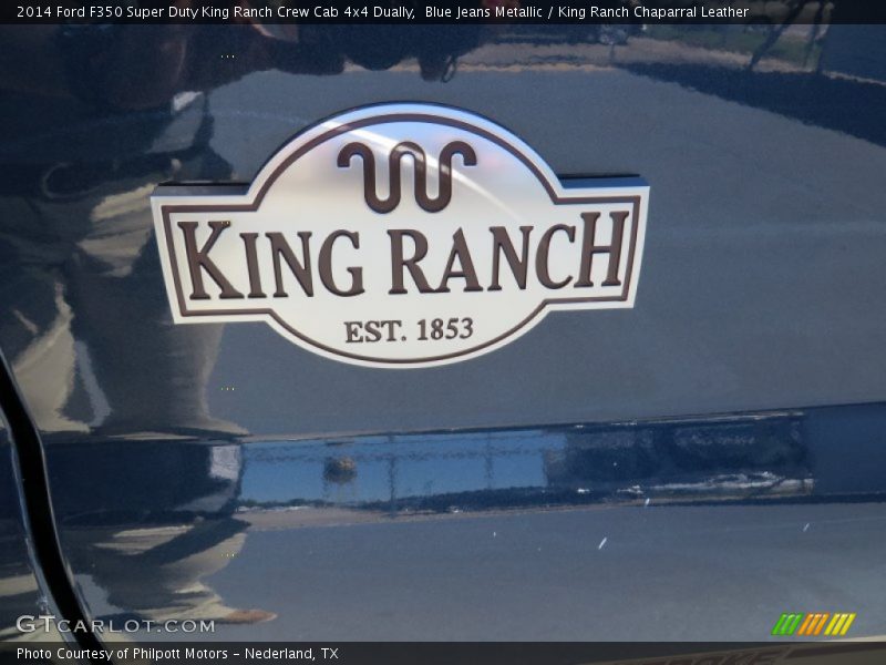 Blue Jeans Metallic / King Ranch Chaparral Leather 2014 Ford F350 Super Duty King Ranch Crew Cab 4x4 Dually