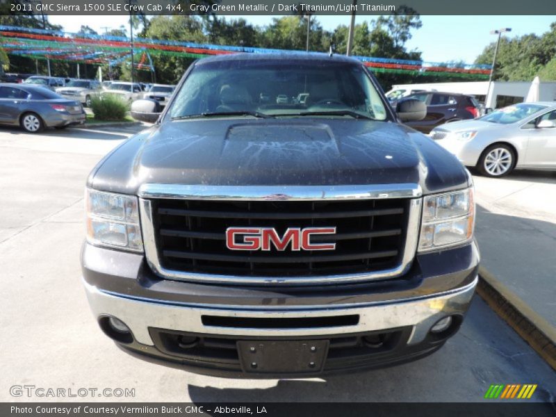 Gray Green Metallic / Dark Titanium/Light Titanium 2011 GMC Sierra 1500 SLE Crew Cab 4x4