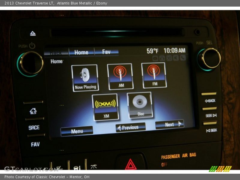 Atlantis Blue Metallic / Ebony 2013 Chevrolet Traverse LT